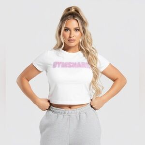 (#184)GYMSHARK Diamanté Baby Tee